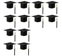 TUOYDJA Graduation Headband,Graduation Cap Headband 4-24 Pcs Preschool Grad Caps Bulk Kindergarten Graduation Cap Child Size Grad Hats With Metal Tassel For Preschool(Black,12pcs)