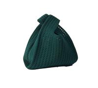 TUOYDJA Straw Clutch Bag,Women's Clutches Handmade Knit Handbag Women Mini Shoulder Bag Female Casual Color Wide Stripe Plaid Tote Bag Student Cell Phone Package(Green 1,L)