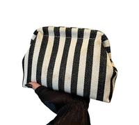 TUOYDJA Straw Clutch Bag,Women's Clutches Summer Woven Crochet Purses For Women Beach Clutch Handbags Dumpling Casual Colorblock Bag Ladies Ruched Cloud Purse(Black-22x17x9cm)