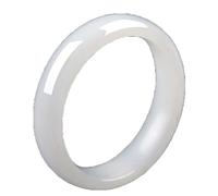 TUOYUANPU 2.4in Natural white jade stone handmade bracelet Jade Bangle Bracelet for women gift with box（60-61mm）