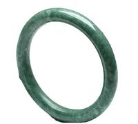 TUOYUANPU 59-60mm Natural Green Jade Stone Bangle Green Round Bar Handmade Jade Bracelet for Women with Box 2.32 Inches Stone