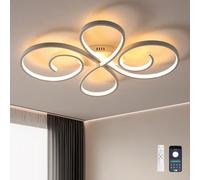 TuoyuanW The Ceiling Lights with Modern and Simple Curved Shape Chandelier with Remote Control App and Memory Function Ceiling Lamp with Dimmable Timer and 3 Light Color Chang for Living Room, White