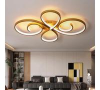 TuoyuanW The Ceiling Lights with Modern and Simple Curved Shape Chandelier with Remote Control App and Memory Function Ceiling Lamp with Dimmable Timer and 3 Light Color Chang for Living Room, Gold