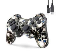 TUOZHE Wireless Controller for PS3 High Performance Double Shock Gamepad Joystick Remote Compatible with Play station 3 (Black Ghost)
