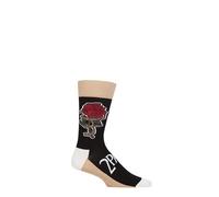 Tupac Ankle Socks Rose Logo Official Mens Black (UK SIZE 7 - 11) UK Size 7-11