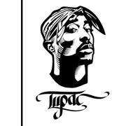 Tupac Shakur College Ruled For School, College, Office: Work Wide Lined Pages : 100 pages 8.5 x 11 in College Ruled Composition Notebook for Fans | Classic Black and White Rap Legend Cover