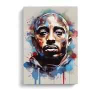 Tupac Shakur Constructivism Canvas Print | Gallery Wrapped 30mm Frame Wall Art | 30x20 inches | Ready to Hang | Modern Picture | Living Room Bedroom Lounge Office