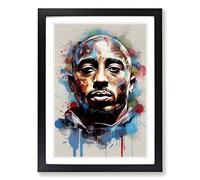 Tupac Shakur Constructivism Framed Print | A2 Black Framed Wall Art | Ready to Hang | Modern Historical Picture | Living Room Bedroom Lounge Office