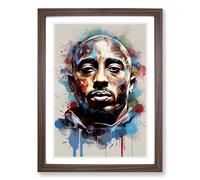 Tupac Shakur Constructivism Framed Print | A2 Walnut Framed Wall Art | Ready to Hang | Modern Historical Picture | Living Room Bedroom Lounge Office