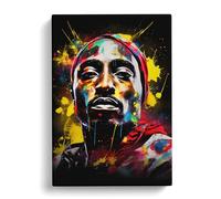 Tupac Shakur Dadaism Art Canvas Print | Gallery Wrapped 30mm Frame Wall Art | 30x20 inches | Ready to Hang | Contemporary Picture | Living Room Bedroom Lounge Office