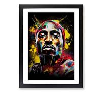 Tupac Shakur Dadaism Framed Print | A2 Black Framed Wall Art | Ready to Hang | Modern Historical Picture | Living Room Bedroom Lounge Office