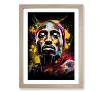Tupac Shakur Dadaism Framed Print | A2 Oak Framed Wall Art | Ready to Hang | Modern Historical Picture | Living Room Bedroom Lounge Office