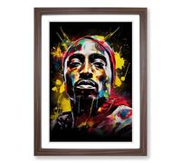 Tupac Shakur Dadaism Framed Print | A2 Walnut Framed Wall Art | Ready to Hang | Modern Historical Picture | Living Room Bedroom Lounge Office