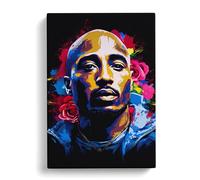 Tupac Shakur Pop Art Canvas Print | Gallery Wrapped 30mm Frame Wall Decor | 30x20 inches | Ready to Hang | Pop Art Picture | Living Room Bedroom Lounge Office