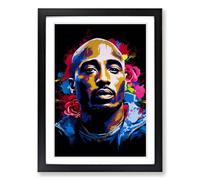Tupac Shakur Pop Framed Print | A2 Black Framed Wall Art | Ready to Hang | Modern Nature Picture | Living Room Bedroom Lounge Office