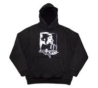 Tupac Shakur Spray Photo Pullover Stone Wash Hoodie in Grey | Size: Small Tupac Shakur Grey S