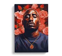 Tupac Shakur Tachisme Art Canvas Print | Gallery Wrapped 30mm Frame Wall Art | 30x20 inches | Ready to Hang | Contemporary Picture | Living Room Bedroom Lounge Office
