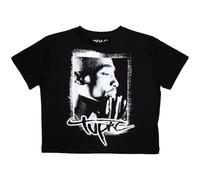 TUPAC SHAKUR Womens/Ladies Spray Photo Crop Top (S) (Black)