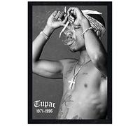 Tupac Smoke Black Wooden Framed Maxi Poster 61x91.5cm