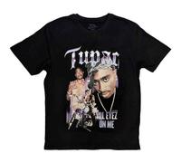 Tupac T Shirt 2PAC All Eyez Blue Homage Logo Official Womens Skinny Fit Black L