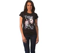 Tupac T Shirt 2PAC All Eyez on Me Logo Official Womens Skinny Fit Black XL