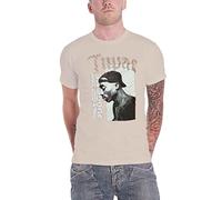 Tupac T Shirt Only God can Judge me Logo Official Mens Sand L