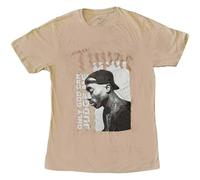 Tupac T Shirt Only God can Judge me Logo Official Mens Sand L
