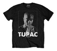 Tupac - Tupac T Shirt Praying Logo Official Mens Black XXL