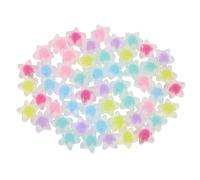 Tupalizy 100PCS Clear Star Spacer Beads Acrylic Star Shaped Charm Colorful Frosted Kandi Beads Pendant for Bracelets Jewelry Making Necklaces Earring Keychain DIY Craft Birthday Party Decor Gifts,11mm
