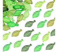 Tupalizy 100PCS Tiny Acrylic Leaf Beads Charms Clear Leaves Decor Plant Pendant for Bracelets Earrings Necklace Jewelry Making Keychain DIY Arts Crafts Spring Flower Projects Accessories,10x5mm (Mixed