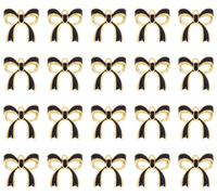 Tupalizy 20x18mm Bow Charms Enamel Bows Decor Gold Plated Dangle Pendants for Bracelets Earrings Necklaces Women Jewelry Making Keychains Purse Birthday Party Gifts DIY Art Crafts Supplies,20PCS,Black