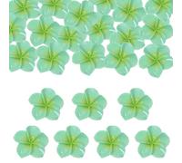 Tupalizy 35PCS Resin Plumeria Flowers Cabochons Flatback Charms Hawaii Floral Decor Frangipani Flower Buttons Beads for Jewelry Making Junk Case Scrapbooking DIY Crafts Summer Party, 25 mm, Resin, No
