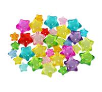 Tupalizy 40PCS Star Pony Beads Acrylic Star Shaped Charm Kandi Beads Colorful Pendant for Bracelets Jewelry Making Necklaces Earrings Hair Keychains DIY Crafts Birthday Party Decor Gifts,19mm and 11mm