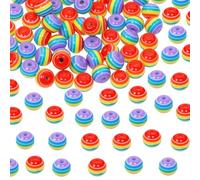 Tupalizy 8mm Rainbow Beads Small Plastic Pride Beads Small Colorful Striped Spacers for Bracelets Jewelry Making Keychain Necklace Earring DIY Art Craft Project Parade Wedding Party Favors Gifts (300)