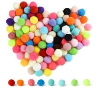 TUPARKA 100 Pcs Craft Pom Poms 1 Inch Felt Balls for Kids DIY Art Creative Crafts Projects and Decoration(Multicolor)