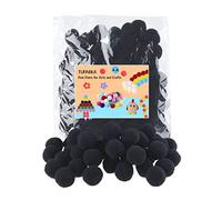 TUPARKA 100 Pcs Pom Poms Black Pom Poms for Crafts 1 Inch Felt Balls for Arts Crafts DIY Supplies (Black)