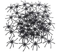 TUPARKA 100 Pcs Realistic Spider Plastic Halloween Mini Spiders Joke Toys for Haunted House Halloween Party Decoration, Black