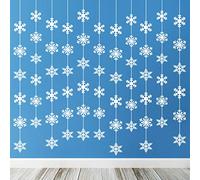 TUPARKA 12 Strings Christmas Snowflake Decorations Hanging Paper Snowflakes Decoration Christmas Winter Wonderland Party Decorations Frozen Party Decoration Snow Flakes Snowflake Garland
