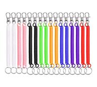 TUPARKA 16 Pcs Stretchy Spiral Keyring, 8 Colors