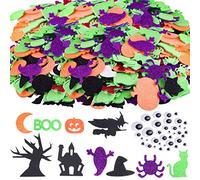 TUPARKA 220 Pcs Halloween Foam Stickers Glitter Self Adhesive Foam Stickers Assorted Foam Craft Stickers for Halloween Party Crafts Decoration