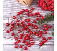 TUPARKA 300 Pcs Christmas Holly Berries Mini Artificial Berries for Christmas Decorations Christmas Wreath Decorations Wreath Making Supplies