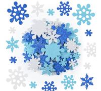 TUPARKA 300 Pcs Snowflake Foam Stickers Self Adhesive Glitter Snowflake Shape Stickers Mixed Color for Christmas Winter Wedding Decoration and Craft Projects