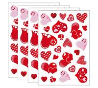 TUPARKA 4 Sheets 100Pcs Hearts-Shape Valentine's Day Window Clings for Valentine's Decoration Wedding Party Birthday Party Supplies