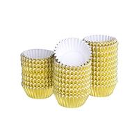 TUPARKA 500 Pcs Gold Mini Metallic Foil Cupcake Liners Baking Muffin Paper Cups Cases, Bottom 3.2cm Dia