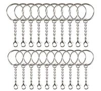 TUPARKA 55 PCS Keychain Ring Metal Key Ring with Lobster Clasp for Crafts DIY（2 Differen Size）