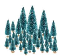 TUPARKA 66Pcs Miniature Bottle Brush Trees - Mini Christmas Trees with Sisal Snow, Perfect for Tabletop Decorations, DIY Room Decor & Diorama Models