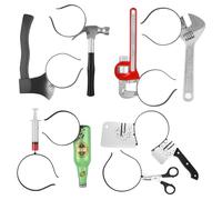 TUPARKA 8 Pcs Halloween Horror Hair Bands Zombie Headbands Cleaver Axe Scissor Hammer Pattern Headbands for Halloween Carnival Masquerade, 8 Styles