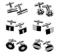 TUPARKA Cufflinks for Men, Fashionable Retro Striped Cuff Links Classic Tie Clips for Suit Shirt Wedding Business Graduation Gift