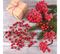 TUPARKA Red Holly Berries Christmas Decoration, Christmas Wreath of Supplies, Christmas Tree Flowers Decoration Table Decoration Power