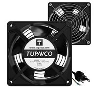 Tupavco Network Cabinet Fan -Dual 2pc Kit for Server Rack Cooling -Pair of Roof Rackmount Muffin Fans 120mm 4in Steel Frame Quiet Ventilation with 110V AC/Ground Cable for Computer Equipment- TP1511